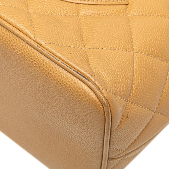 CHANEL Brown Caviar Leather Logo Tote Bag - Picture 6 of 13